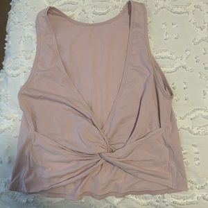 Pink lululemon open back tank top